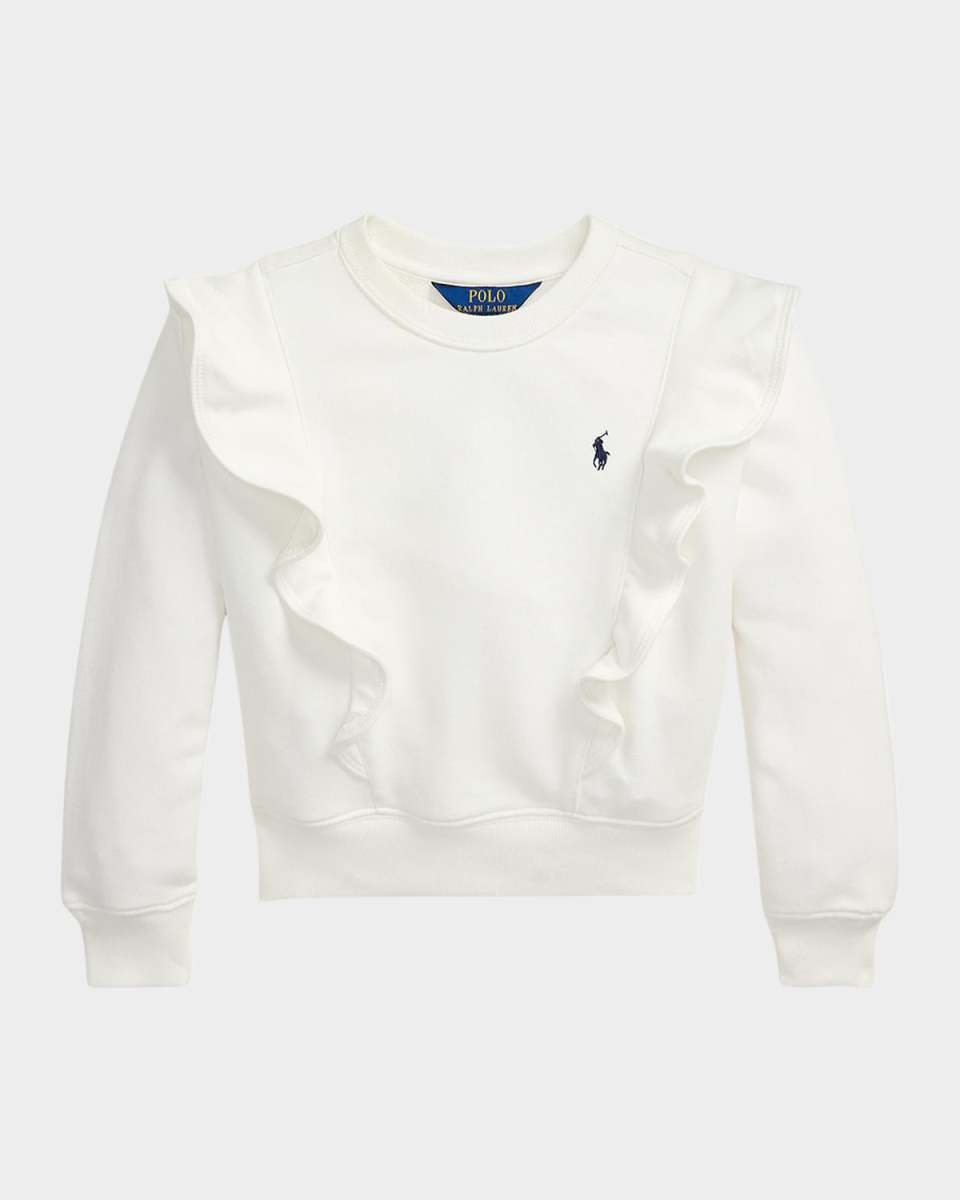 Girl's Ruffle Trim Sweatshirt, Size 2-6X